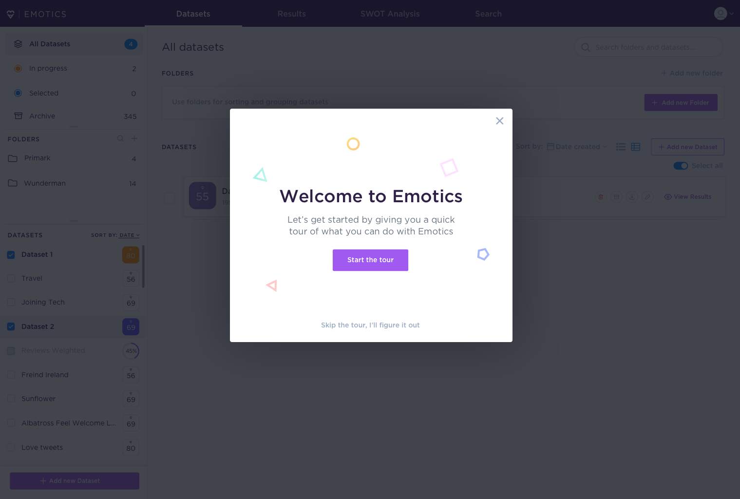 Adoreboard emotics onboarding