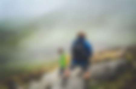 Two hikers descending the Mourne Mountains